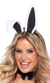 Sexy schwarzes Bunny-Kostüm als Straps-Tube-Body mit Ohren und Halsband von Cottelli – Ansicht 5