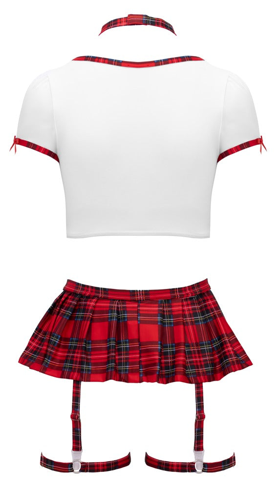 Rotes sündiges Schuluniform Kostüm mit aufregendem Karo Faltenröckchen von Cottelli COSTUMES – Ansicht 7