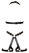 Schwarzes verführerisches Harness mit edlen Metalldetails von Bad Kitty – Ansicht 7