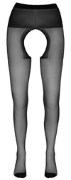 Schwarze ouvert Strumpfhose mit offenem Schritt von Cottelli – Ansicht 4