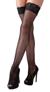 Schwarze verführerische Netzstrümpfe mit elegantem Spitzenabschluss von Cottelli LEGWEAR – Ansicht 2