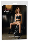 Schwarze Straps-Strumpfhose aus grobem Netz mit seitlichen Cut-outs von Cottelli
