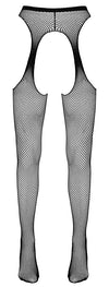 Schwarze verführerische Straps Strumpfhose mit offenem Schritt von Cottelli LEGWEAR – Ansicht 6