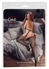 Schwarze verführerische Straps Strumpfhose mit offenem Schritt von Cottelli LEGWEAR
