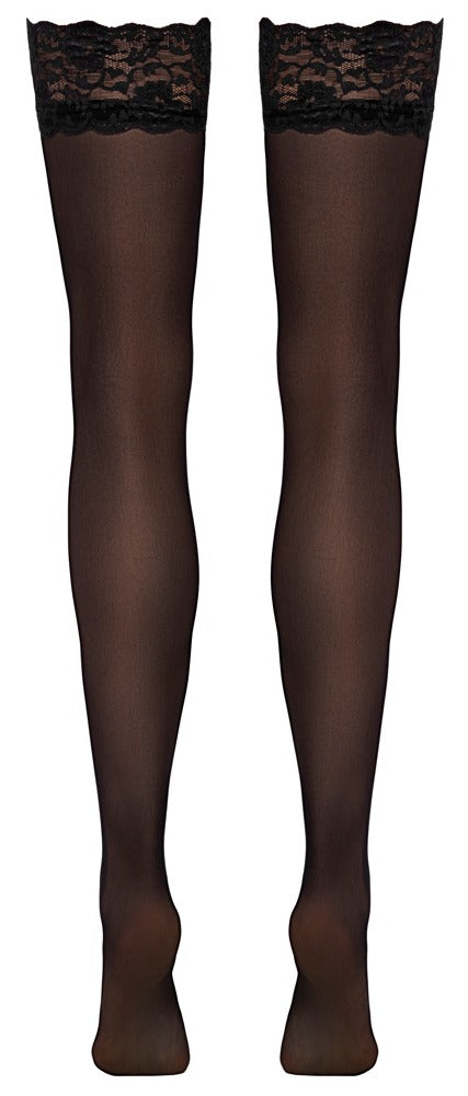 Schwarze elegante Strümpfe mit breitem Spitzenabschluss von Cottelli LEGWEAR – Ansicht 8