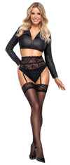 Schwarze elegante Strümpfe mit breitem Spitzenabschluss von Cottelli LEGWEAR – Ansicht 4