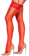Rotes verführerisches Strumpf Paar mit breitem Spitzenabschluss von Cottelli LEGWEAR – Ansicht 2