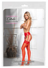 Rotes verführerisches Strumpf Paar mit breitem Spitzenabschluss von Cottelli LEGWEAR