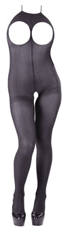 Schwarzer rückenfreier Catsuit ouvert mit freiem Busen, Schritt und Po von NO:XQSE – Ansicht 7