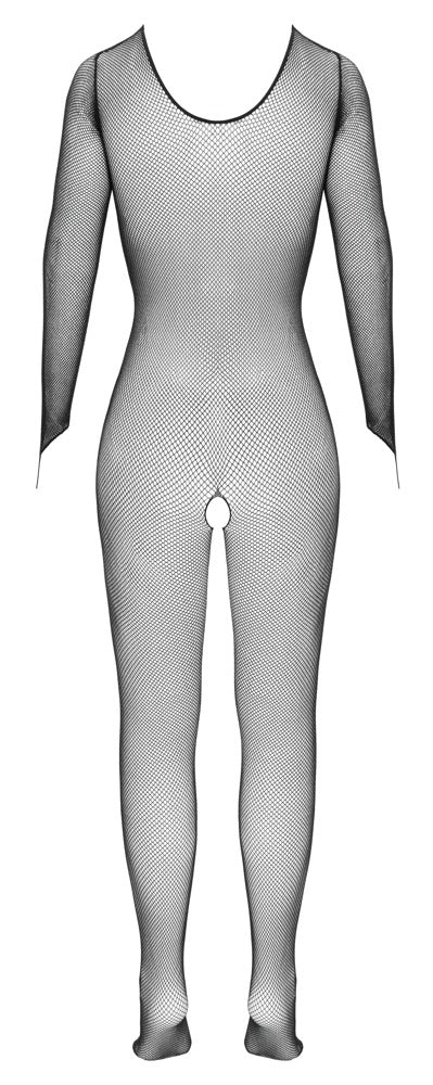 Schwarzer sinnlicher Langarm Netz Catsuit mit stylischen Fingerschlaufen von Fantasy by Cottelli – Ansicht 6