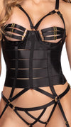 Schwarze verführerische Strapscorsage mit goldenen Akzenten von Cottelli LINGERIE – Ansicht 5