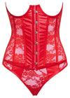 Rotes verführerisches Corsagen Set mit Wetlook und Spitze von Cottelli LINGERIE – Ansicht 5