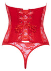 Rotes verführerisches Corsagen Set mit Wetlook und Spitze von Cottelli LINGERIE – Ansicht 6