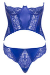 Blaues verführerisches Corsagen Set mit Wetlook Akzenten von Cottelli LINGERIE – Ansicht 6