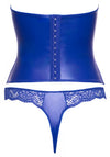 Blaues verführerisches Corsagen Set mit Wetlook Akzenten von Cottelli LINGERIE – Ansicht 7