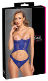 Blaues verführerisches Corsagen Set mit Wetlook Akzenten von Cottelli LINGERIE
