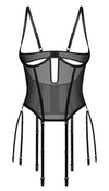 Schwarze busenfreie Corsage Euphori im minimalistischen Style von Obsessive – Ansicht 7