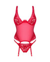Rotes Lacelove Korsett mit Tanga in intensivem Rot von Obsessive – Ansicht 3