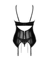 Schwarzes Set Norides mit Straps-Corsage und String im Wetlook von Obsessive – Ansicht 4