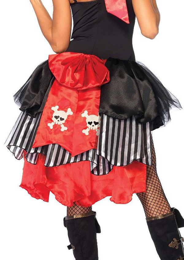 Rotes sündiges Piraten Accessoire mit Schleife und Totenkopf von Leg Avenue – Ansicht 2