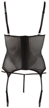 Schwarzes Strapshemd und String aus Powernet mit Wetlook-Streifen von Cottelli – Ansicht 5