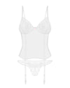 Weißes transparentes Set Alissium mit Strapshemd und String von Obsessive – Ansicht 6