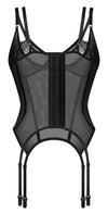 Schwarz-transparentes Strapshemd Arrowel mit zarter Spitze von Obsessive – Ansicht 5