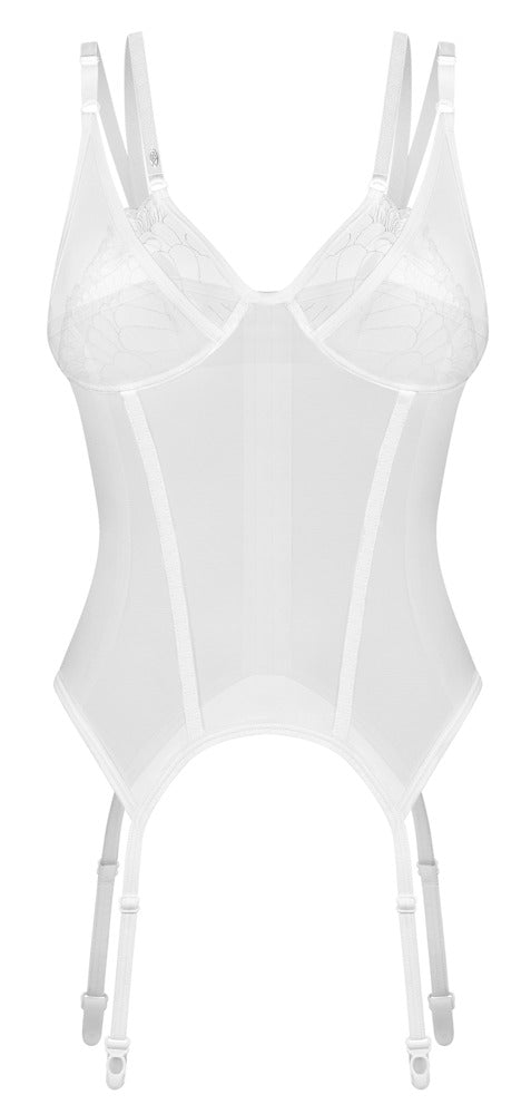 Weiß-transparentes Strapshemd Arrowel mit zarter Spitze von Obsessive – Ansicht 6
