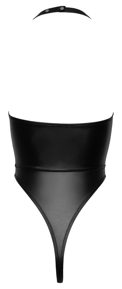 Schwarzer Riostring-Body im Mattlook mit tiefem Dekolleté und freiem Rücken von Cottelli PARTY – Ansicht 6