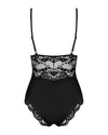 Schwarzer Body 810-TED-1 aus Stretchmaterial mit feiner Spitze von Obsessive – Ansicht 7