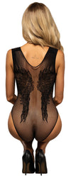 Schwarzer Body B112 aus weichem Mesh mit frechem Design von Obsessive – Ansicht 5