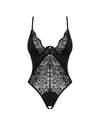 Schwarzer Stringbody ouvert Bellastia aus Floralspitze von Obsessive – Ansicht 3
