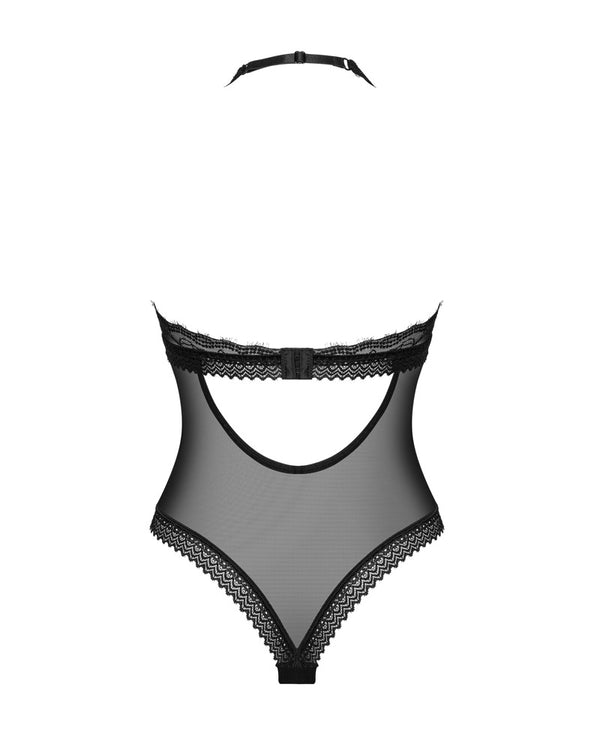 Schwarz-transparenter Stringbody Medilla mit blickdichten Cups von Obsessive – Ansicht 4