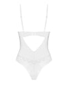 Weißer extravaganter Spitzen Body aus transparentem Tüll von Obsessive – Ansicht 6