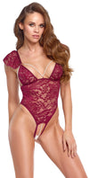 Roter verführerischer Stringbody mit Perlenketten und Spitze von Cottelli LINGERIE – Ansicht 3
