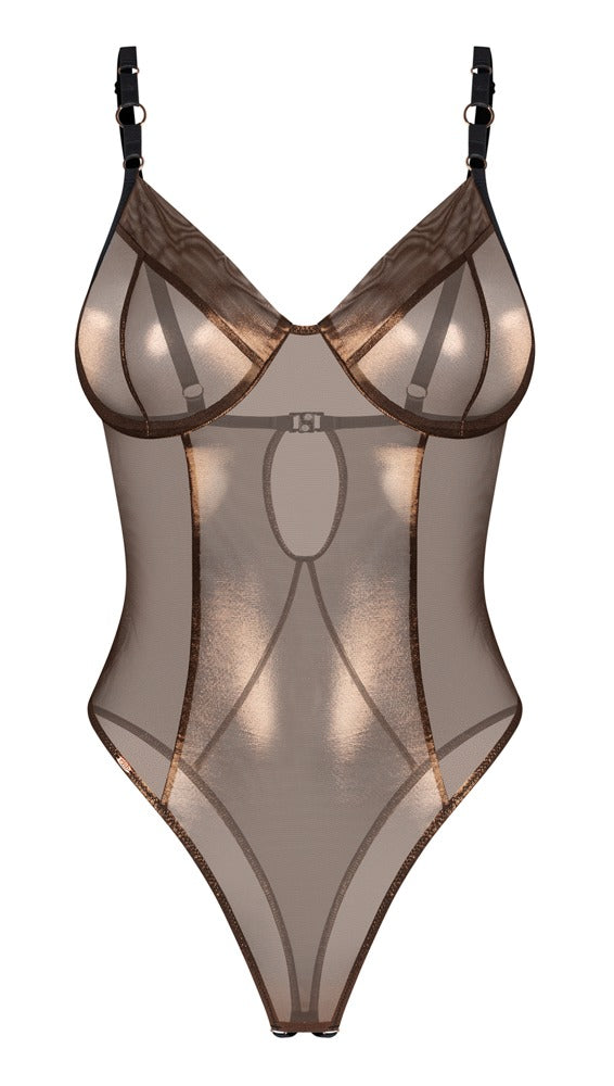 Bronzefarbener Body ouvert Soranna im knappen Rio-Style mit Glow-Look von Obsessive – Ansicht 6