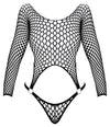 Schwarzer Netzbody mit großen Maschen in Zweiteiler-Optik mit Ringen von Fantasy by Cottelli – Ansicht 6