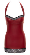 Rotes enganliegendes Minikleid mit Neckholder und Spitzeneinsätzen von Cottelli PARTY – Ansicht 6