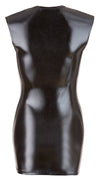 Schwarzes Wetlook-Minikleid mit tiefem Ausschnitt und 2-Wege-Zip von Cottelli PARTY – Ansicht 6