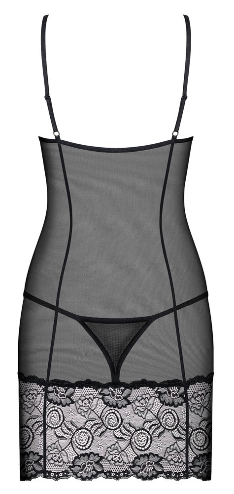 Semitransparentes Dessouskleid Alluria mit Spitze und String von Obsessive – Ansicht 6