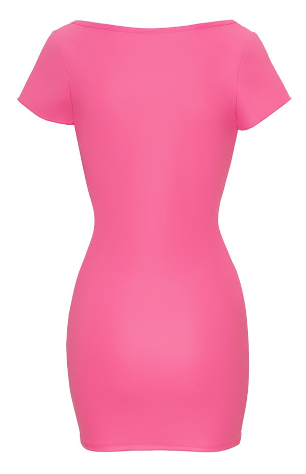 Pinkfarbenes figurbetontes Kleid mit großem Ausschnitt von Cottelli PARTY – Ansicht 7