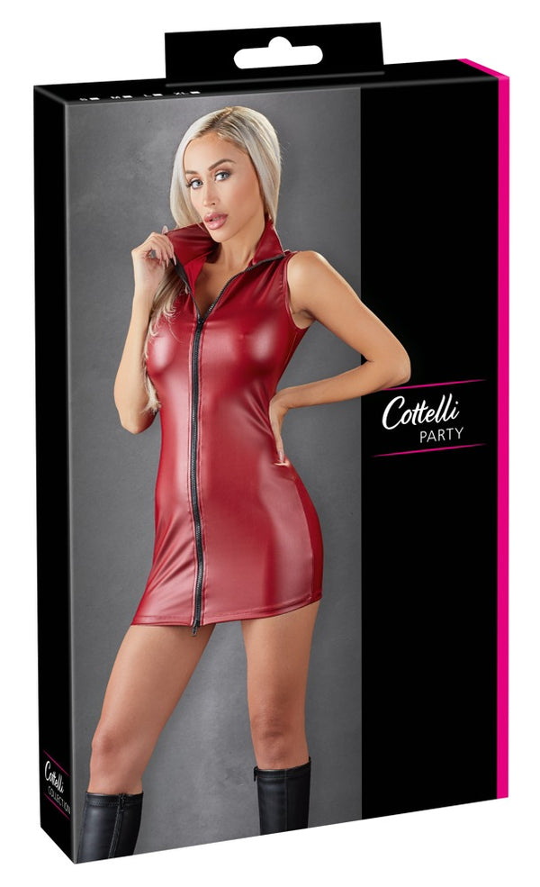 Rotes enganliegendes Kleid mit 2-Wege-Reißverschluss von Cottelli PARTY