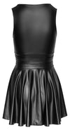 Schwarzes kurzes Kleid im Mattlook mit schwingendem Rock und V-Ausschnitt von Cottelli PARTY – Ansicht 7