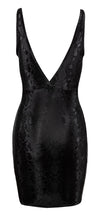 Schwarzes kurzes Kleid in Schlangenhaut-Optik mit tiefem Ausschnitt von Cottelli PARTY – Ansicht 8