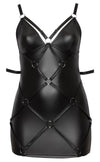 Schwarzes Minikleid mit zwei Handfesseln im Mattlook in großen Größen von Cottelli BONDAGE – Ansicht 7