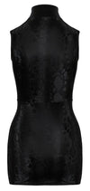 Schwarzes ärmelloses Kleid in Schlangenhaut-Optik mit Reißverschluss von Cottelli PARTY – Ansicht 6