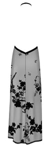 Langes transparentes Netzkleid mit Samtkragen und Beinschlitz von Noir Handmade – Ansicht 10