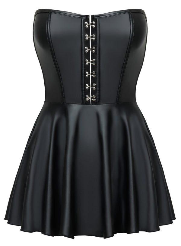 Schwarzes Tube-Minikleid im Corsagen-Style mit Formstäben und Haken-Verschluss von Cottelli PARTY – Ansicht 7