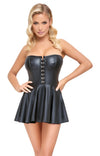 Schwarzes Tube-Minikleid im Corsagen-Style mit Formstäben und Haken-Verschluss von Cottelli PARTY – Ansicht 2
