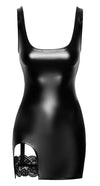 Wetlook Minikleid mit seitlicher Öffnung und Spitzendetails von Noir Handmade – Ansicht 11